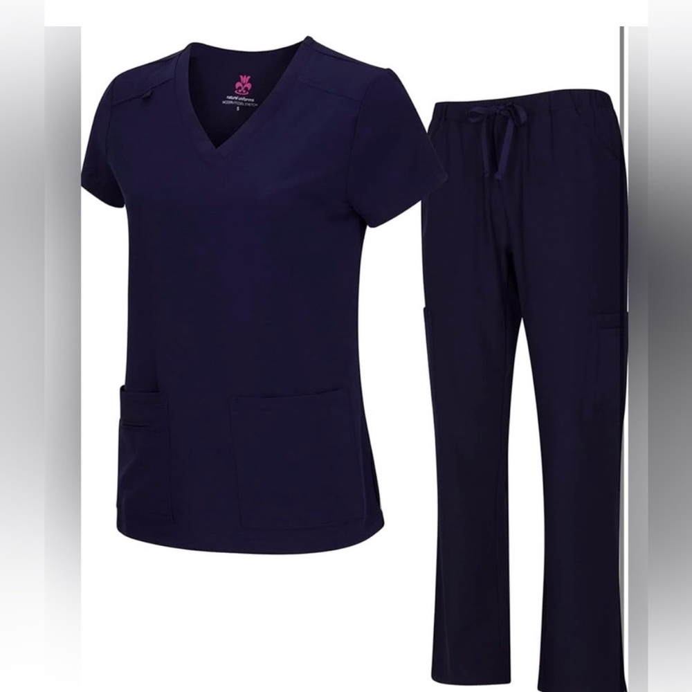 Natural Uniforms Women's Cool
Stretch V-Neck Top and Cargo Pant Set